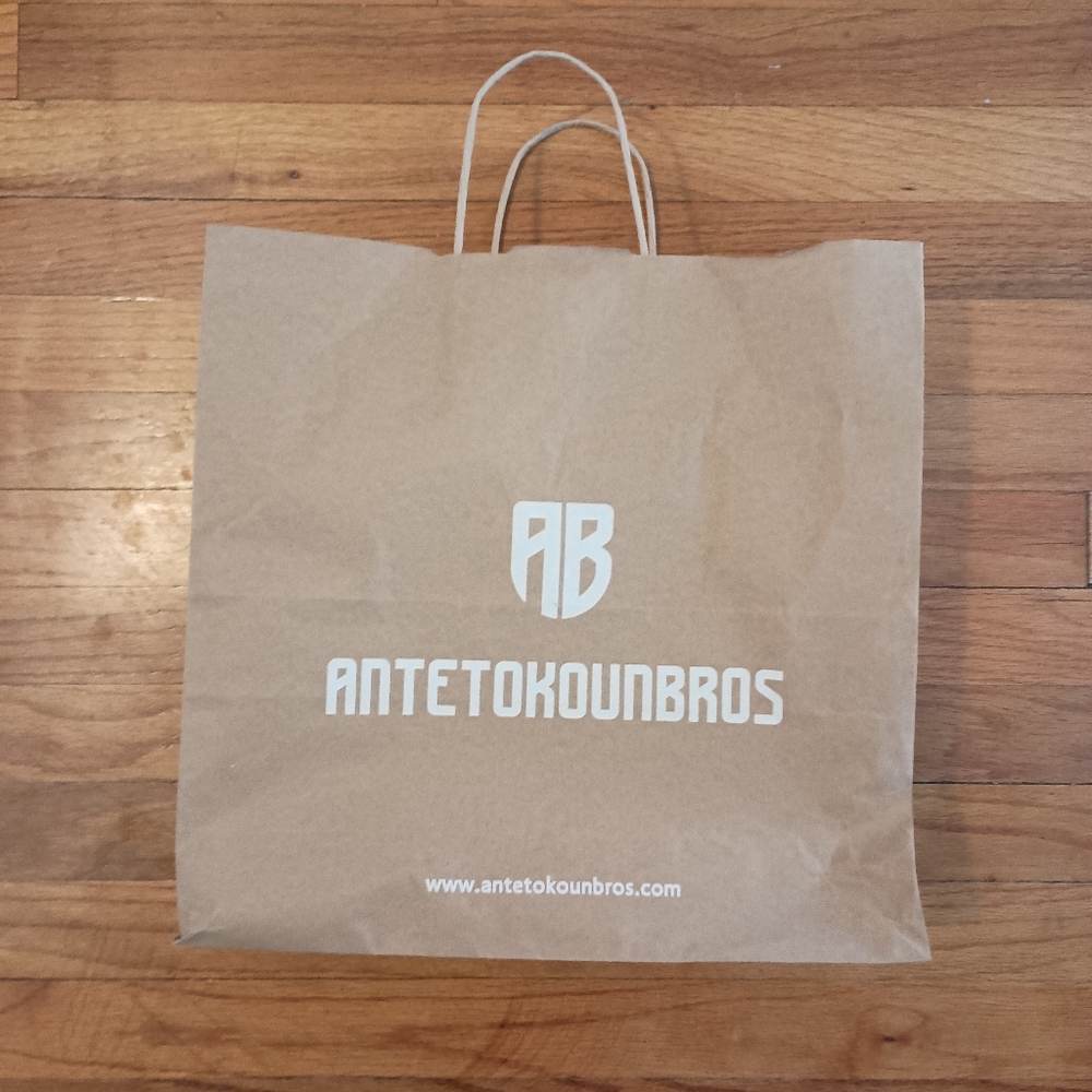 Brown & White AB Antetokounbros Giannis Greek Freak Store Paper Shopping Bag